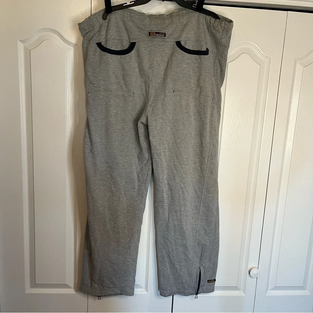 Vintage Akademiks Sweat Pant Men Baggy Grey Black Wide Leg XXL Gymwear Y2K Zip